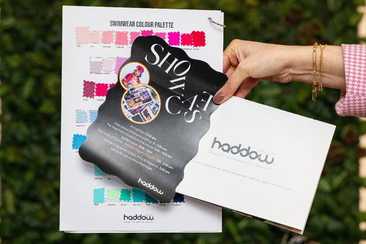 Product swatches at the Showcase 2024 event, filmed by an event videographer from Medialook