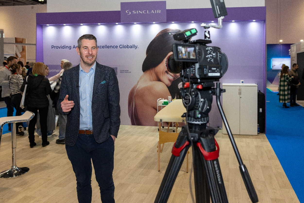 The camera setup for an interview at the Sinclair trade show, filmed by an event videographer from Medialook