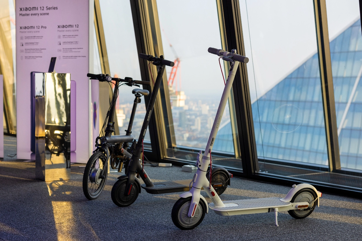 Xiaomi scooters on display at the product launch event, captured by an event videographer from Medialook
